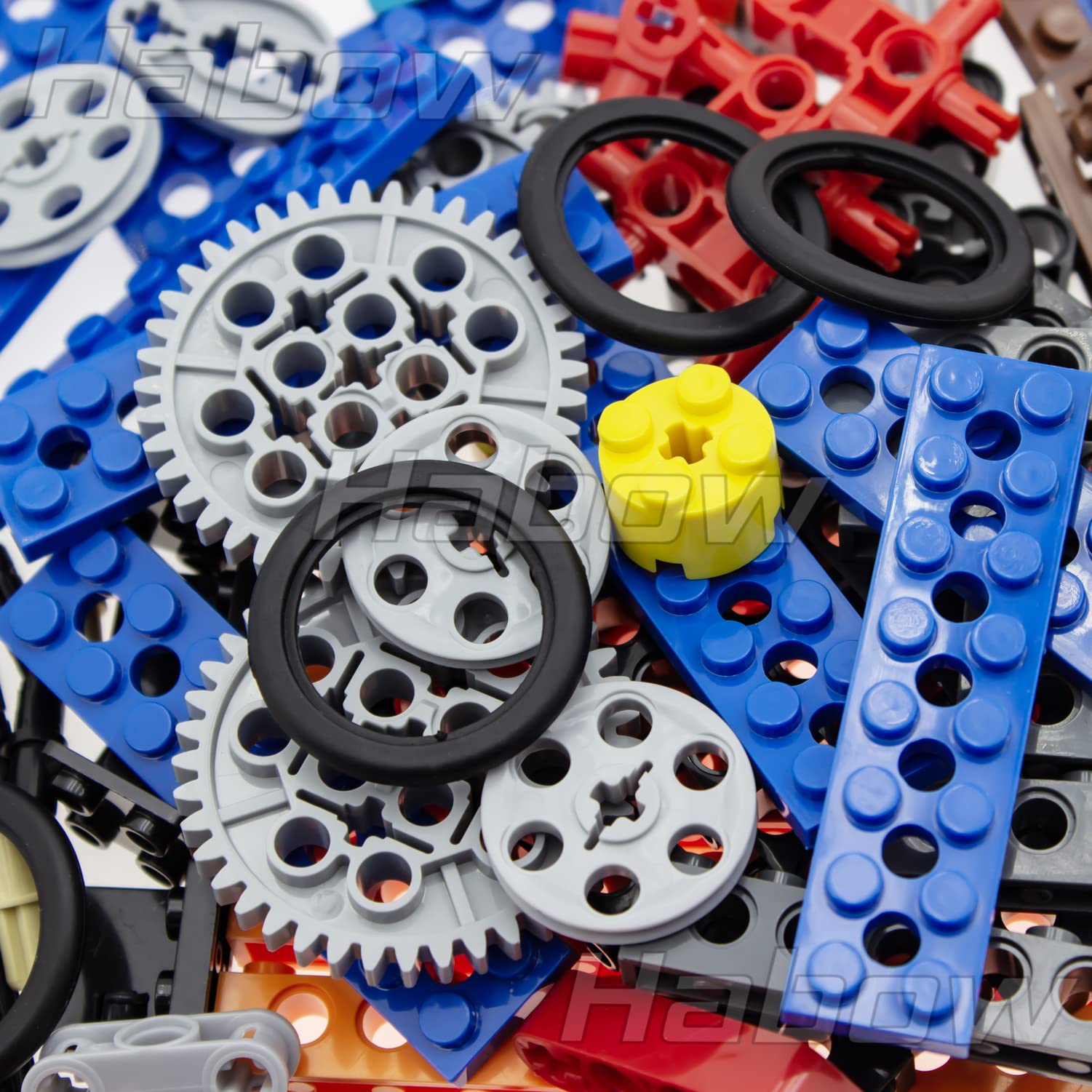 Habow 184pcs Technic-Parts Technic-Gears Axle-Pin-Connector Compatible with Lego-Technic, Technic Brick with Hole Liftarm Technic wheels Plate Technic Cam Technic Bush. MOC WeDo 2.0 replacement piece.