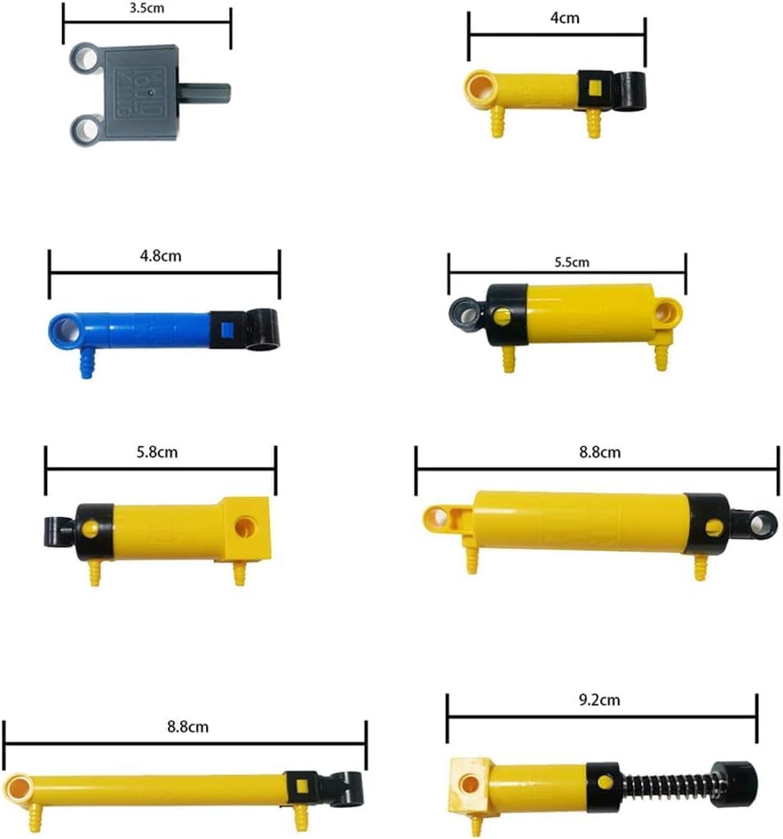 Goshfun 19Pcs 10-Kinds MOC Pneumatic Parts Bricks with Air Pump Push Rod Switch Piston Air Pipe, Building Blocks Toy Set , Random Color of Air Pipe