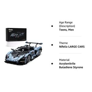 Nifeliz Sanna GTR Building Set, 1:8 Scale Sports Car Toy Model Building Kit, MOC Racing Building Blocks for Teens and Adults(3,780 Pieces)