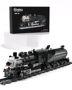 nifeliz cn5700 steam train building kit and engineering toy, collectible steam locomotive display set, 1：38 scale model train building kit with train tracks, top present for train lovers (1136 pcs)