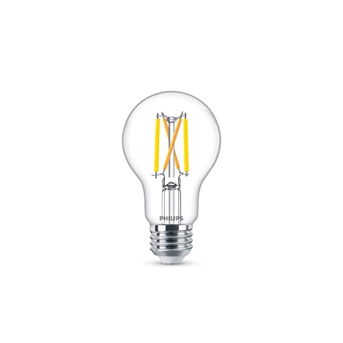 Philips LED Flicker-Free Clear Dimmable A19 Light Bulb - EyeComfort Technology - 800 Lumen - Soft White (2700K) - 8W=60W - E26 Base - Title 20 Certified - Ultra Definition - Indoor - 8-Pack