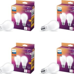 PHILIPS LED Ultra Definition Flicker-Free Dimmable Eye Comfort Technology, Soft White 2700K A15 Frosted Glass Light Bulb, 750Lumen, 5W=60W, E26 Base, 8-Pack (581199)