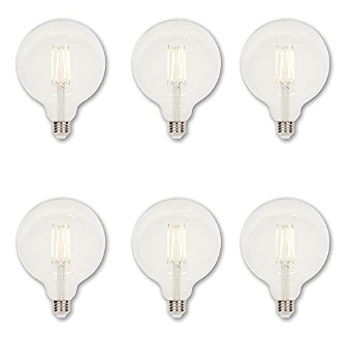 Westinghouse Lighting 5317500 6.5 Watt (60 Watt Equivalent) G40 Dimmable Clear Filament LED Light Bulb, Medium Base (6-Pack) (5317520)