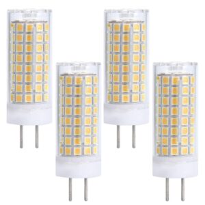 Lxcom Lighting GY6.35 LED Bulb 10W Dimmable Corn Light Bulb (4 Pack)- 2835 SMD 102 LEDs 90W Equivalent Warm White 3000K G6.35/GY6.35 Base T4 JC Type 1000LM for Accent Landscape Lighting, AC 110V