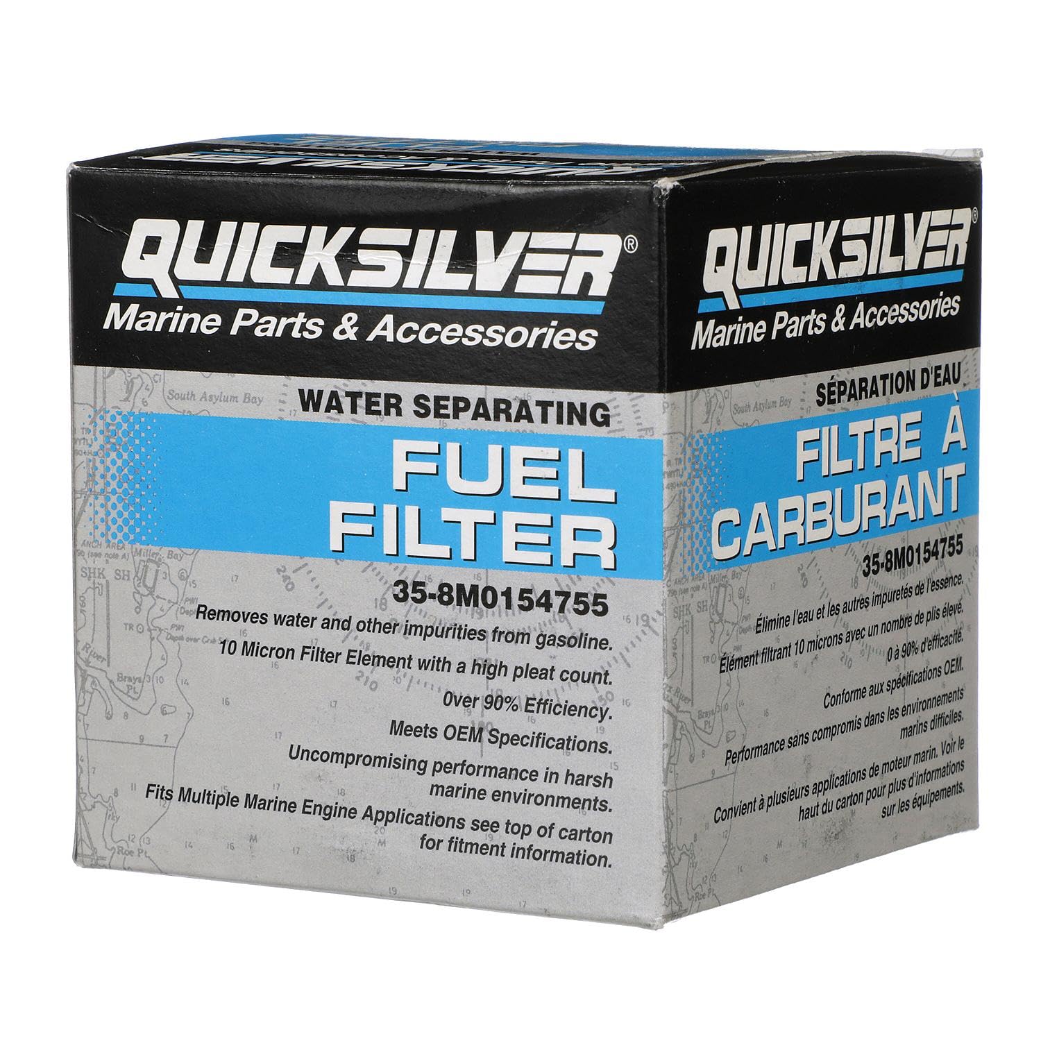 Quicksilver 8M0154755 Water Separating Fuel Filter for Various Marine Engines