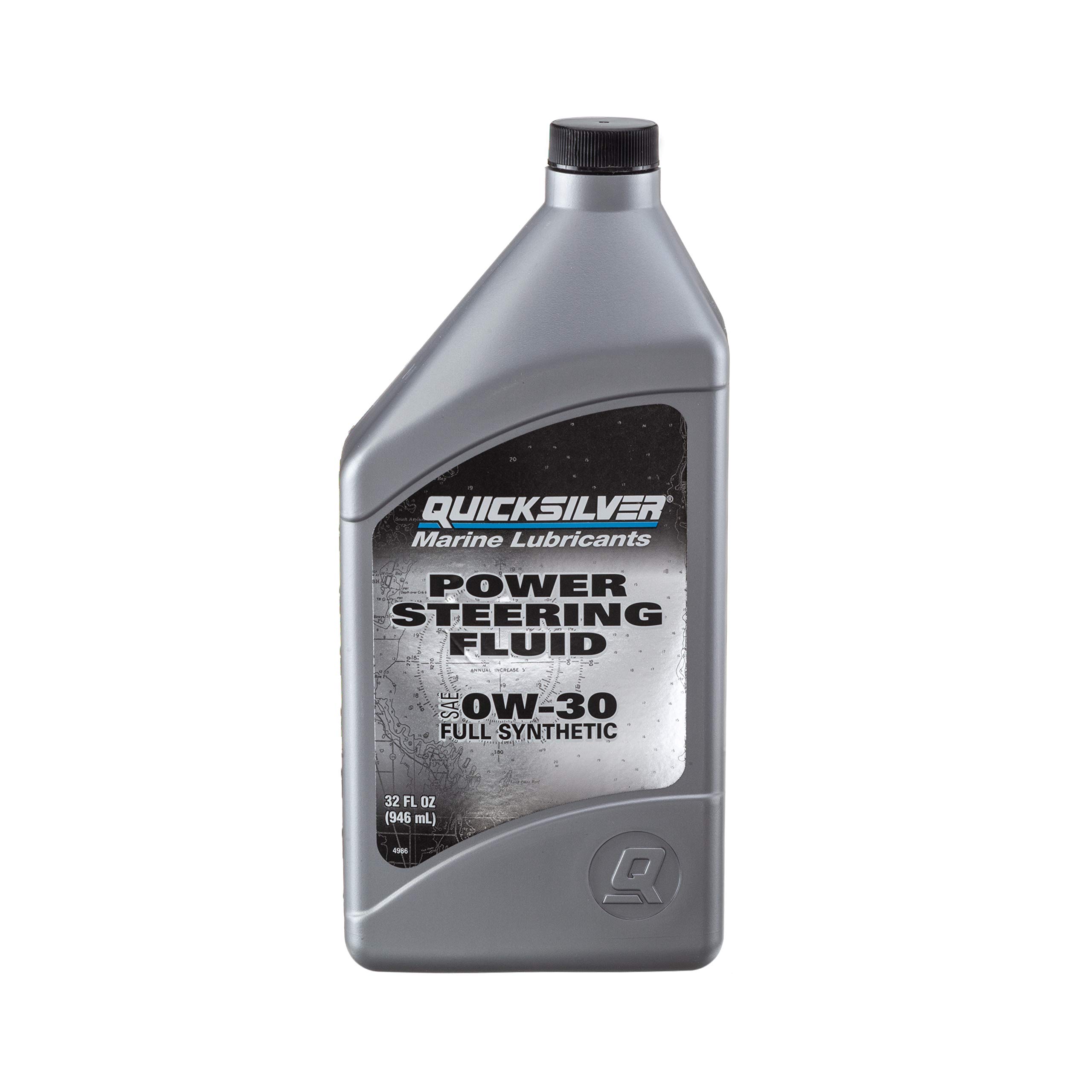 Quicksilver 858077Q01 Power Steering Fluid SAE 0W-30, Full Synthetic – 32 Oz. Bottle