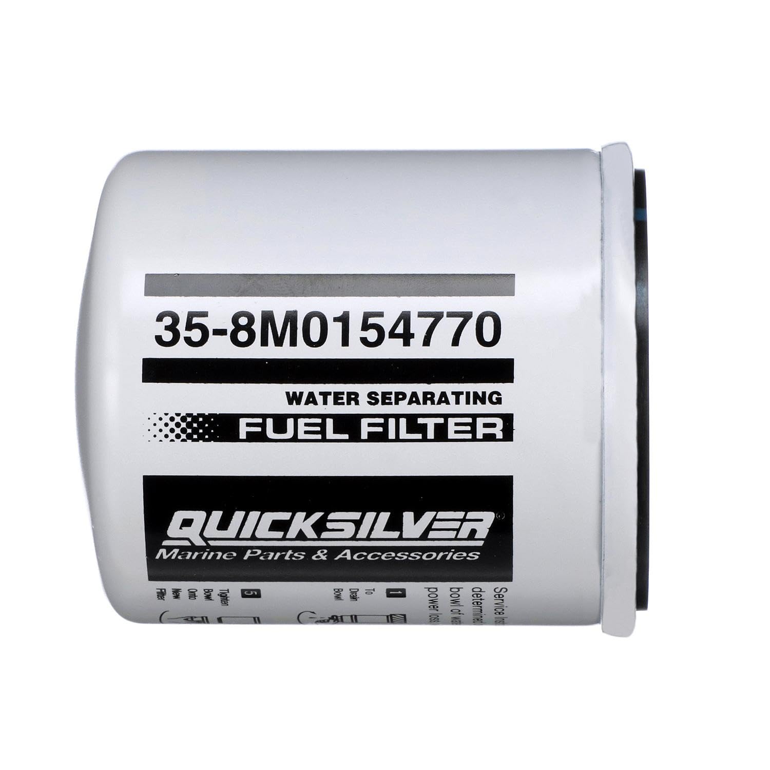 Quicksilver 8M0154770 Water Separating Fuel Filter for Select Volvo Penta, Cobra EFI, Johnson/Evinrude 100-300 Hp Outboards