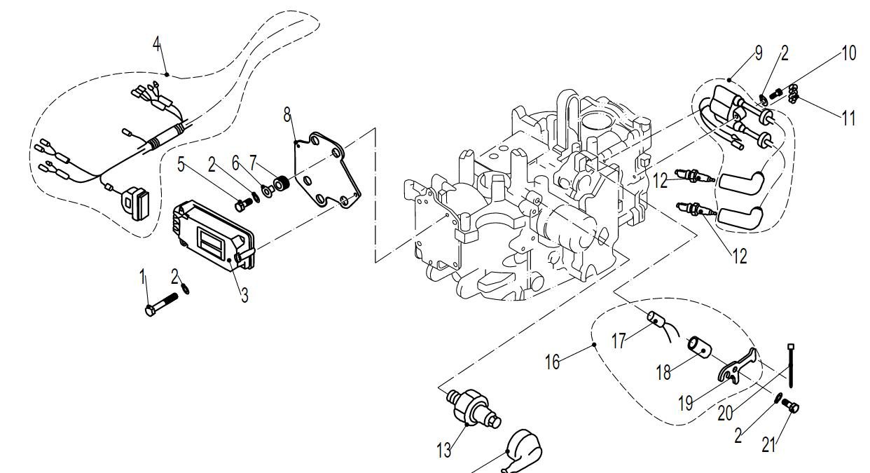 Boat Motor 339-859738T1 825101A2 95188T F25-05120000 Ignition Coil for Mercury Marine Mercruiser Quicksilver Parsun HDX Makara Outboard Engine 25HP 40HP 50HP 60HP, fit Sierra 18-23205