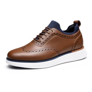 Bruno Marc Men's Dress Sneakers Oxfords Casual Formal Business Wingtip Brogue Shoes,BROWN,SIZE 10.5,SBOX2326M