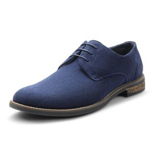 bruno marc men's urban-08 navy suede leather lace up oxfords shoes - 11 m us