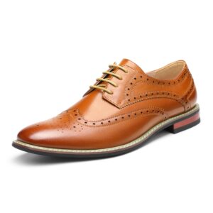 bruno homme moda italy prince men's classic modern oxford wingtip lace dress shoes,prince-3-brown,9.5 d(m) us