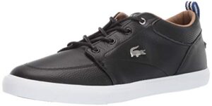 lacoste men's bayliss sneaker, black//white, 10.5 medium us