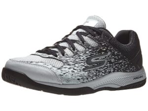 skechers men's viper court-athletic indoor outdoor pickleball shoes with arch fit support sneaker, white/black, 10