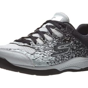 Skechers Men's Viper Court-Athletic Indoor Outdoor Pickleball Shoes with Arch Fit Support Sneaker, White/Black, 10