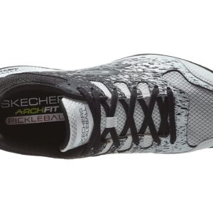 Skechers Men's Viper Court-Athletic Indoor Outdoor Pickleball Shoes with Arch Fit Support Sneaker, White/Black, 10