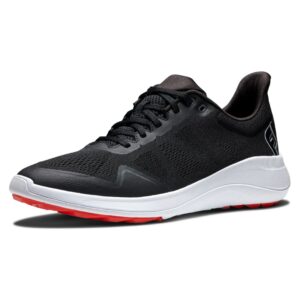 FootJoy Men's FJ Flex Golf Shoe, Black/White/Red, 12