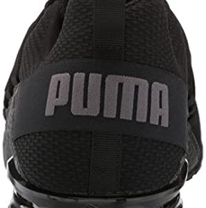 PUMA mens Axelion Running Shoe, Puma Black-castlerock, 9.5 US