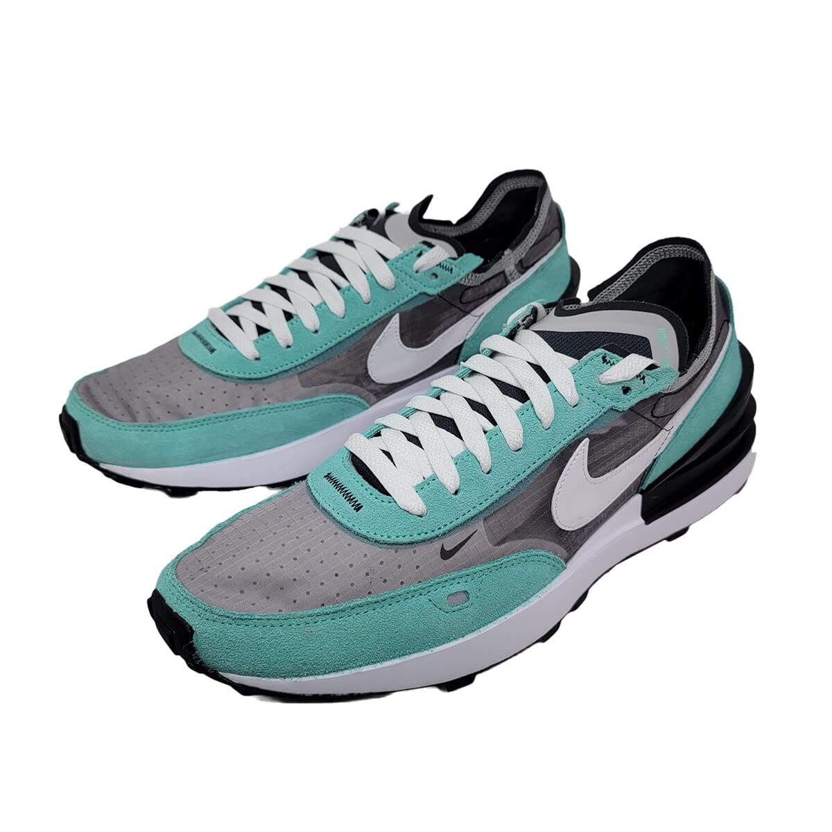 Nike Waffle One Mens Running Shoes, Black/White-Light Menta-White, 10 M US Green