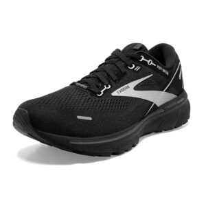 brooks men's ghost 14 gtx waterproof neutral running shoe - black/black/ebony - 9 medium