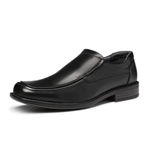 bruno marc men's goldman-02 black slip on leather lined square toe dress loafers shoes for casual weekend formal work - 8 m us