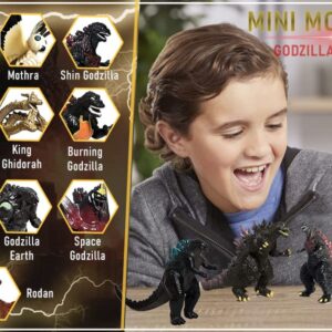 TwCare Set of 10 Godzilla Toys, Movable Joint Action Figures, King of The Monsters vs Kong Mini Dinosaur Mothra Imago Burning Heisei Mecha Ghidorah Playsets Kids Birthday Cake Toppers Pack