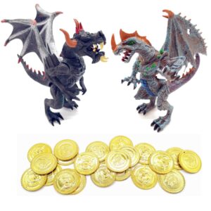 Guaishou Ancient Dragon Knight 4pcs Action Figure with Gold Coin 20PCS