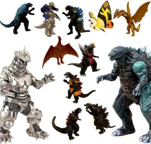 jaykenixo 2pcs dragons and 10pcs mini action figures toys set