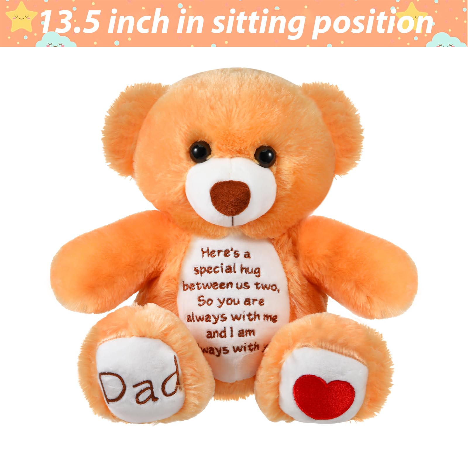 Sympathy Bears for Boys and Girls Loss of Dad, Memorial Stuffed Animal for Loss of Dad Boys and Girls Sympathy Gift for Grieving Bear Plush Toy for Condolences Memorial Loss of Loved