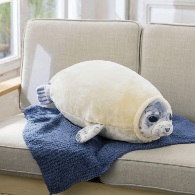 25" Chubby Blob Seal Pillow Soft Plushies, Cute Ocean Stuffed Animals Plush Toy, Room Decor,Throw Pillow Doll Big Plush Toys Gift for Girlfriend,Boys, Girls (Large(25 in))