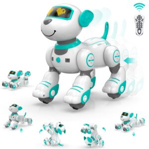 stemtron programmable remote control robot cat robot dog for kids, interactive robotic dog robotic cat, robo dog robo cat, rc robot with touch sensing, led eyes, dance & music