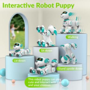 STEMTRON Programmable Remote Control Robot Cat Robot Dog for Kids, Interactive Robotic Dog Robotic Cat, Robo Dog Robo Cat, RC Robot with Touch Sensing, LED Eyes, Dance & Music