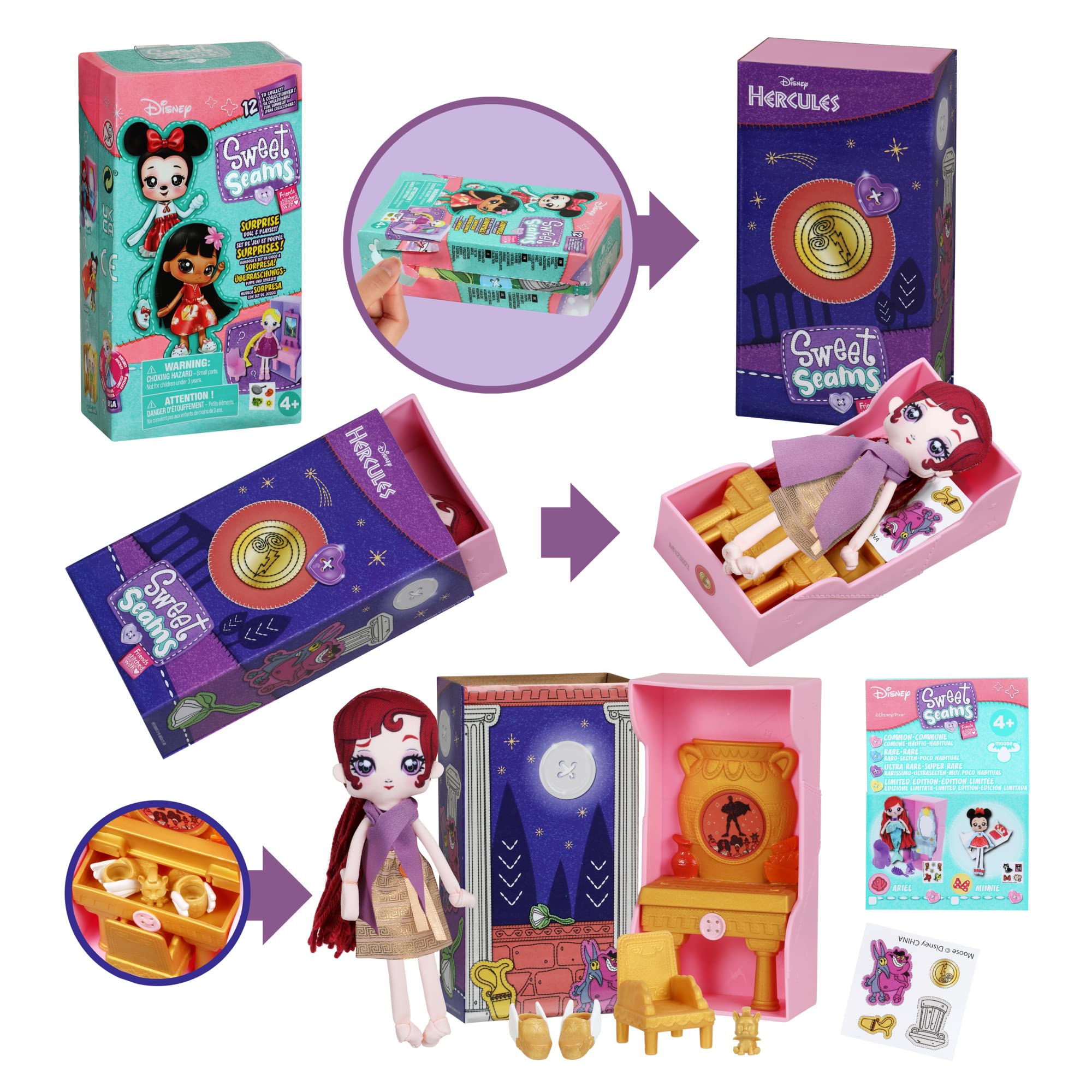 SWEET SEAMS 6" Soft Rag Doll Amazon Exclusive Pack – 1pc Toy | Hercules- Megara Closet Playset