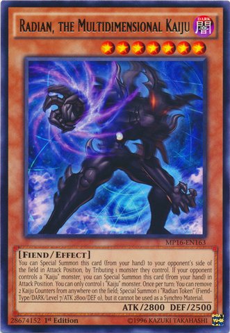 Yu-Gi-Oh! - Radian, The Multidimensional Kaiju (MP16-EN163) - Mega Pack 2016-1st Edition - Rare