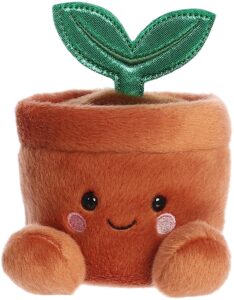 aurora® adorable palm pals™ terra potted plant™ stuffed animal - pocket-sized play - collectable fun - brown 5 inches