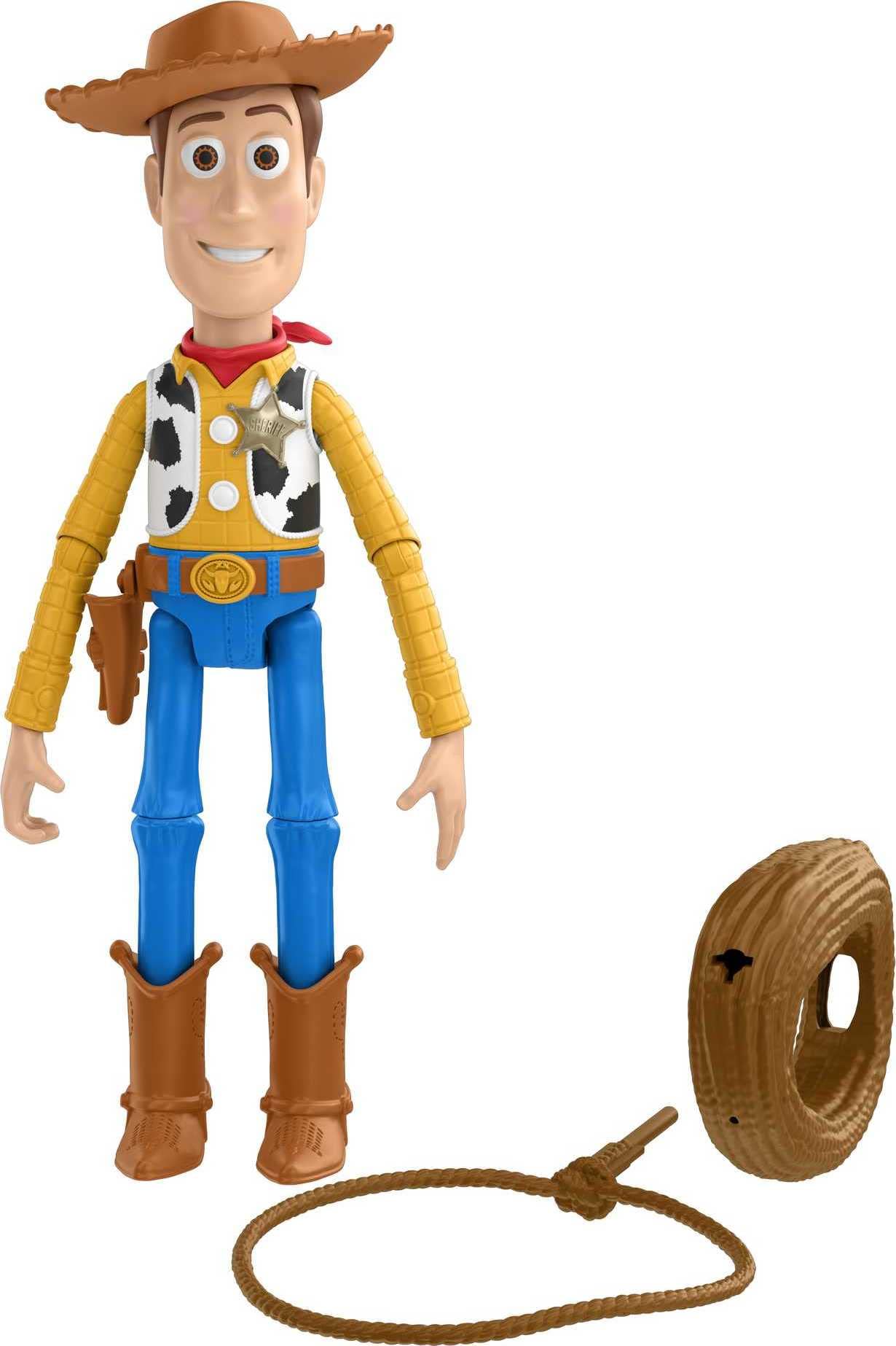 Mattel Disney Pixar Toy Story Toys, Launching Lasso Woody Action Figure, Collectible Gifts for Kids