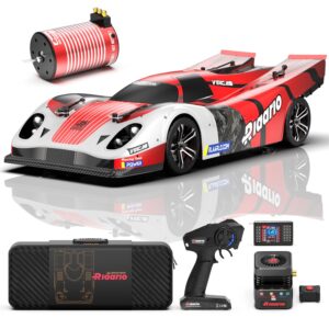 amoril 1/10 large 3s brushless high speed rc cars for adults,max 120 mph all-road speed bash racer rtr with carbon fiber chassis,10 lights,aluminum wheel,cnc steel split driveshaft,500ft control,red