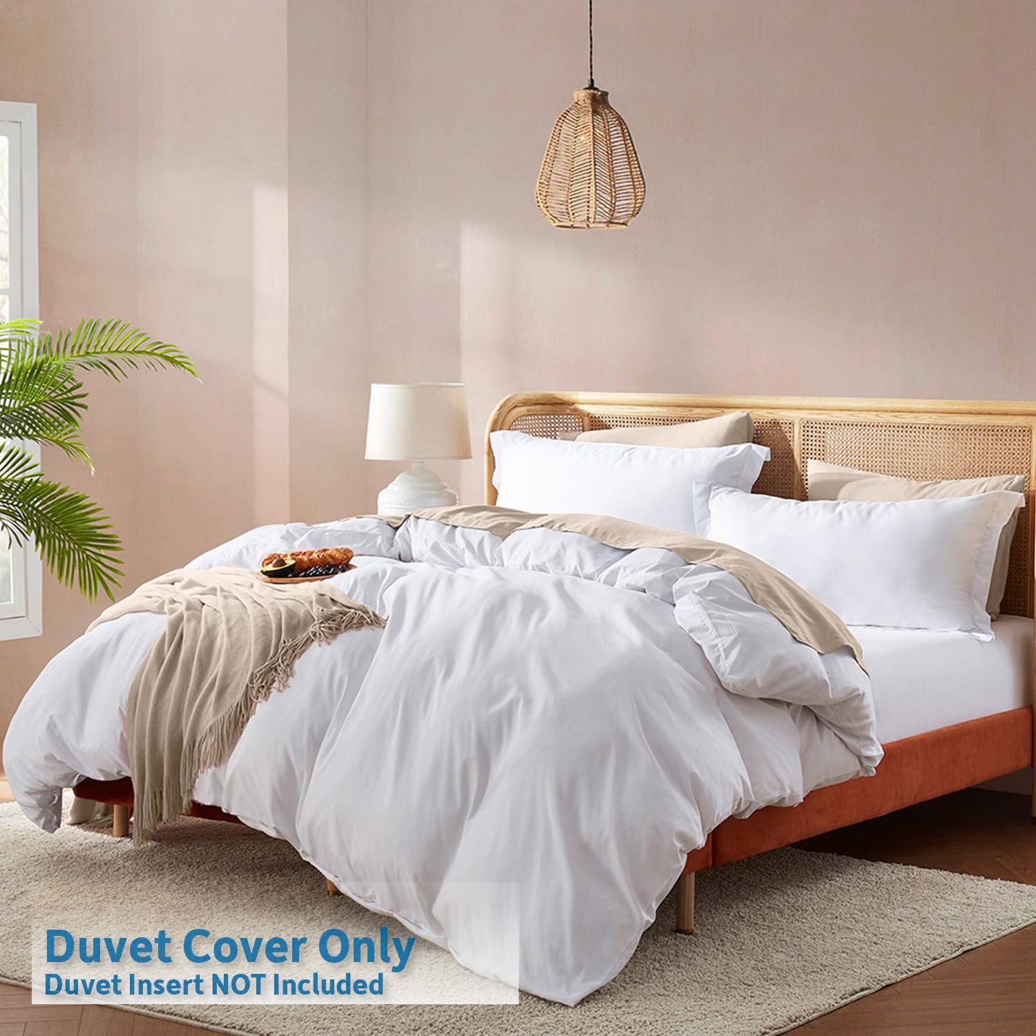 Nestl White Duvet Cover Full Size - Soft Double Brushed Full Size Duvet Cover Set, 3 Piece, with Button Closure, 1 Duvet Cover 80x90 inches and 2 Pillow Shams