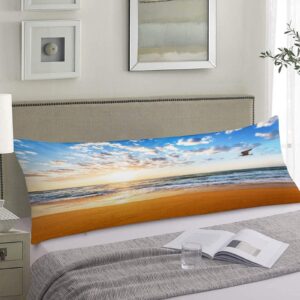 Body Pillow Cover,shoot morning amazing sunrise sky Printed Long Pillow Cases Protector with Zipper Decor Soft Large Covers Cushion for Beding,Couch,Sofa,Home Gift 20"x54"