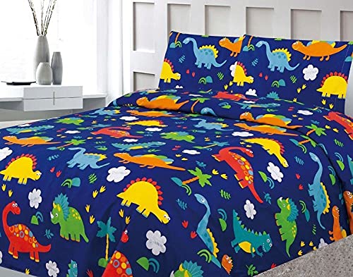 LinenTopia 8 Piece Dinosaur Queen Bedding Set for Boys, Bed in a Bag, Kids Comforter Set with Bed Sheets, Pillow Case, Toy Pillow, Toddler Bedroom Kit, Dinosaur Room Decor for Boys, Queen Size