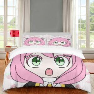 MAPH 3pcs S-PY Cartoon Family Duvet Cover,Twin Bedding Sets,Kawaii Bedding, Anime Comforter Bedspread Quilt Cover,Kawaii Beding Gifts for Teenage Boys Girls,2 Pillow Sham 60x80 Inch(Twin)