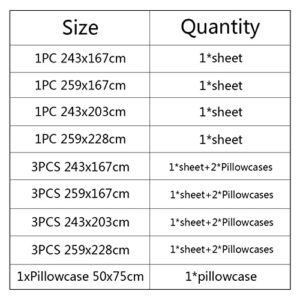 HASMI Bedding Set 3D Printed Christmas Beding Set 3pcs Christmas Theme Soft Polyester Bed Sheet Set with Pillowcase Does Not Include Quilt Cover Full Bed Set (Color : Color 2, Size : 3PCS 243x203cm)