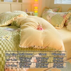 XHCTNN Milk Fleece Sheets King Size - Extra Soft Warm Quilt Cover Pillowcase Beding | 1 Sheet | 1 Quilt Cover | 2 Pillowcase(G,1.8~2.0m/220 * 240cm)