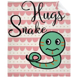 cute hugs snake flannel blanket fleece cozy throws soft blankets for wedding birthday valentines halloween couch beding picnic-40“x30 xsmall for pets