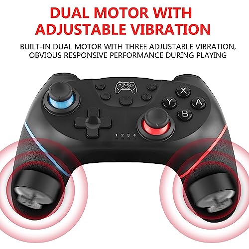 Diswoe Upgraded Wireless Controller for Switch/Lite/OLED Pro Controller for Switch Remote Joystick Gamepad Supports Wake up, Gyro Axis, Turbo, Dual Vibration and Screenshot Function