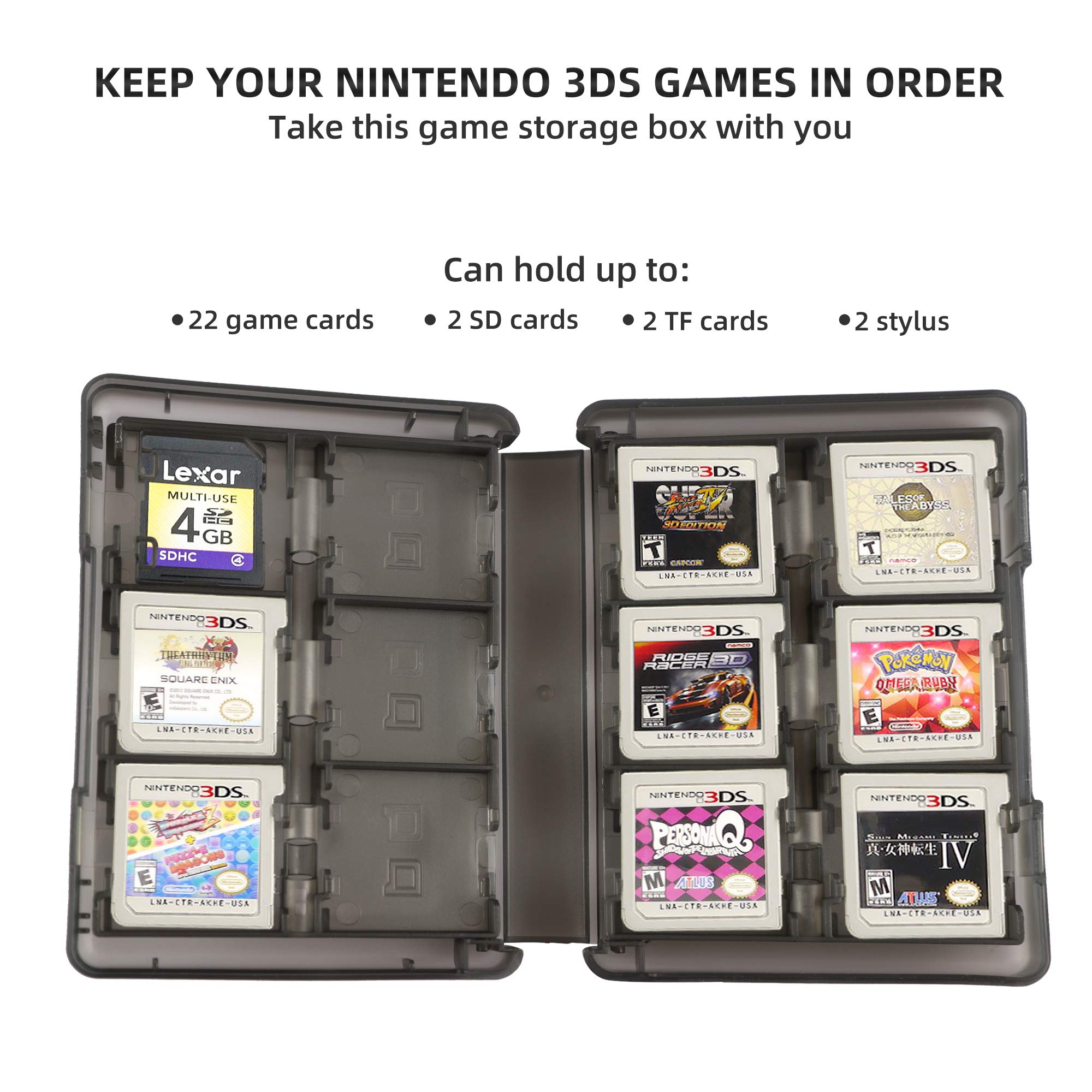 3DS Game Holder Card Case, 28-in-1 Game Holder Card Case Compatible with Nintendo NEW 3DS / NEW 3DS XL / 3DS / 3DS XL / DSi / DSi XL / DS / NEW 2DS /NEW 2DS XL / 2DS/ 2DS XL Catridge Storage Box