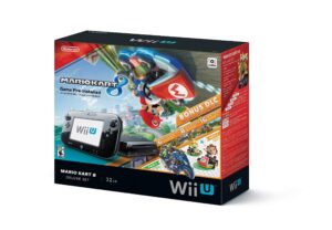 nintendo wii u mario kart 8 deluxe bundle 32gb black - wupskagp (renewed)