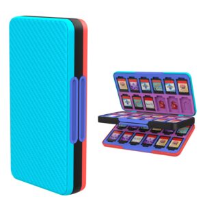 thelifelicious switch game card case for nintendo switch/switch oled/switch lite, gradient color lining games card holder with 48 game card slots & 24 micro sd card slots.