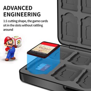 Switch Game Case Holder with 24 Cartridge Slots and 24 Micro SD Card Storage, Slim Portable Game Organizer Traveler Gift Accessories with Magnetic Closure, Protective Hard Shell and Soft Lining