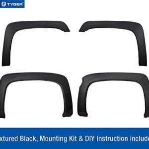 Tyger Auto TG-FF6C4298 for 2007-2013 Chevy Silverado 1500 5.8' Short Bed (NOT for Sierra) | Excl. 2007 Classic models | Paintable Fine-Textured Matte Black Factory Style Fender Flare Set, 4 Piece