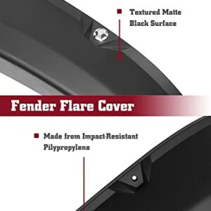 TAC Fender Flares Cover Compatible with 2016-2023 Toyota Tacoma Truck Off-road 4pcs Matte Black Smooth Front & Rear Pocket Rivet Style Pickup All Beds (Single Rear Wheel only)